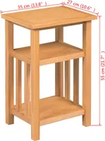 vidaXL Bočný stolík s podnosom na noviny 27x35x55 cm Dubový masív