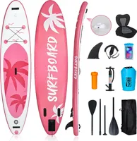 Puluomis Stand Up Paddle Boards 335, SUP Board mit Sitz Set, Paddling Paddelboard Set Surfbrett Aufblasbar,  Pumpe Tragetasche und Zubehör, MB. bis 150Kg, Rosa