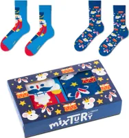 2 Paar Herren Weihnachtssocken 41-46, Lange Warme Socken Perfekt zum Verschenken