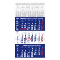 Blau 3 Monatskalender 2024 Wandkalender mit Schieber - 3-Monatskalender ohne Werbung | Bürokalender Monatsübersicht drei Monate mit Jahresübersicht | Großformat 56x30 cm (gefalzt!)
