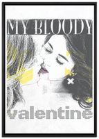 My bloody Valentine light Leinwandbild 100x70 cm im Bilderahmen | Wandbild  | Schattenfugenrahmen | Kein Poster