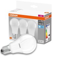 Osram LED Lampe ersetzt 75W E27 Birne - A60 in Weiß 10W 1055lm 4000K 3er Pack