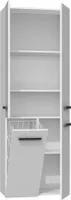 ADGO® Nel Badezimmer Schrank mit 1 Wäschekorb Hoher Wäscheschrank Freistehender