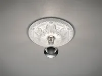 LED Stuckrosette Deckenlampe Gipsleuchte mit Ornament Design rund klein bemalbar