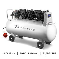 STAHLWERK Druckluft Kompressor ST 1510 Pro mit 10 bar, 150 l Tank, 69 dB 7,56 PS