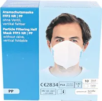 Atemschutzmasken FFP3 - vertikal faltbar mit Kopfschlaufe - 10 Stück