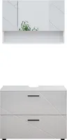 Vicco Badmöbel-Set Irma, 2 Teile, Unterschrank 80 cm, Weiß Hochglanz