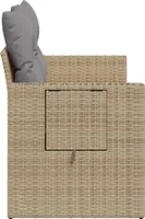 vidaXL Gartensofa mit Kissen 2-Sitzer Beige Poly Rattan