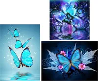 3 Pack 5D Diamond Painting Kit Butterfly Full Diamond Painting Full Embroidery Painting for Home Wall Decoration 30 x 40 cm