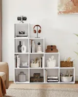 VASAGLE Bücherregal mit 10 Würfeln Raumteiler Treppenregal Standregal weiß