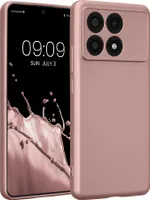 kwmobile Handyhülle kompatibel mit Xiaomi Poco X6 Pro 5G Hülle - weiche Silikon Case metallisch schimmernd in Metallic Rosegold