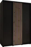 MEBLE KRYSPOL Sapporo 1 Schrank mit 3 Schiebetüren  - 205,2x170x60 cm - Schwarz Schwarz Artisan