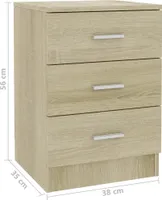 vidaXL Nachttisch Sonoma Eiche 38x35x56 cm Holzwerkstoff