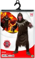 Kinderkostüm teuflischer Dämon – Gr. 128 – 164cm – Robe mit Handschuhen, Maske mit Kapuze und leuchtenden Augen L - 158 cm