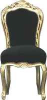 Casa Padrino Barock Esszimmer Stuhl Schwarz / Gold - Möbel Antik Stil - Esszimmerstuhl
