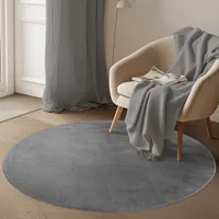 Carpetsale24 Waschbarer Kurzflor Teppich, rutschfest & weich, Modernes Einfarbig Design für Wohnzimmer, Schlafzimmer, Grösse 200 cm Rund