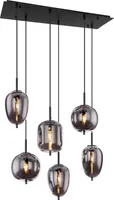 Globo Lighting závesné svietidlo kovové čierne, 6x E14