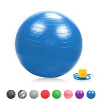 Glamexx24 Weich Gymnastikball Dick Anti-Burst Sitzball Peziball Swissball Fitnessball Ballpumpe, Ballschale, Widerstandsbändern, Mini Pilates Ball Yogaball-Farbe: Blau -Größe: 65cm