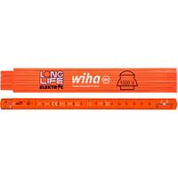 Elektrikárske skladacie pravítko Longlife® 2 m metrické, 10 článkov (42068) oranžové