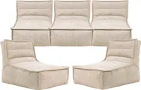 icon Otto Lounger Sitzsack, Beige, 5Er-Pack, Feines Cord Sitzsack, Großer Sitzsack Für Erwachsene mit Füllung - Hergestellt in Deutschland