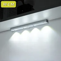 LED Bewegungssensor Unter Schranklicht Wiederaufladbar für Küche Schlafzimmer Schrank Kleiderschrank Treppe Korridor (Weiß 30CM)