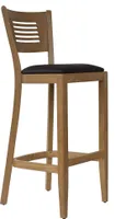 Barstuhl Barhocker Tresenhocker Hocker Holz Buche honig-eiche Polster Kunstleder braun Sitzhöhe 65 cm, Ferig montiert Belastbarkeit 150 kg  *TBG004