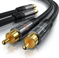 Primewire Stereo-Cinch Audio-Kabel, RCA, HiFi Audio-Kabel mehrfach geschirmt, 2x Cinch auf 2x Cinch - 3m