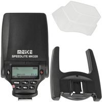 Meike Speedlite MK-320N TTL-Blitzgerät, Aufsteckblitz für Nikon Kameras mit Standard-Mittenkontakt Blitzanschluss inkl. Aufsteckdiffusor