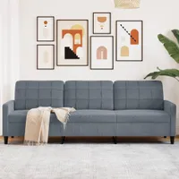 Möbel 3-Sitzer-Sofa Dunkelgrau 210 cm Samt - Klassische Sofas 4007645