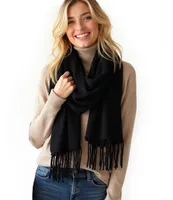 ALSTER HERZ® Damen Winterschal XXL Herbst Winter, Cashmere Feeling, A0571 Schwarz