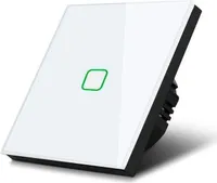 Maclean Energy MCE701W Touch-Lichtschalter, 1-fach, Glas, weiß mit quadratischem Knopf