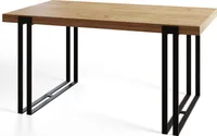 Rechteckiger Esszimmertisch ROSA, ausziehbarer Tisch, Größe: 160-260X90X77 cm, Wohnzimmertisch Farbe: CRAFT, mit Metallbeinen in Farbe Schwarz