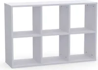 Bücherregal 100 cm - Würfelregal - 6 Fächer - Weiß - Standregal - Ideal für Kinderzimmer