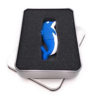 Onwomania Delfin Fisch Ozean Tier in Blau USB Stick in Alu Geschenkbox 32 GB USB 2.0