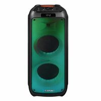 PartyBox Tragbarer Bluetooth-Lautsprecher mit Karaoke-Funktion Gitarreneingang TWS Radio AUX USB microSD Fernbedienung Disco LED Beleuchtung