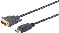 Displayport Stecker 20p / DVI 24+1 Stecker 7,5m