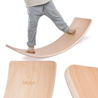 KIK KX5186 Balančná hojdacia doska pre deti Wave Board - drevo + flís