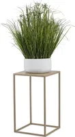HowHomely Modern Pflanzenständer, Blumenhocker aus Metall Beige 40 cm Höhe - Blumenständer für das Haus