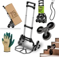 TroniTechnik® Sackkarre Handkarre klappbar, Transportkarre bis 75kg, Klappwagen für Treppen - Sternrad, höhenverstellbar