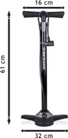 Dunlop Fahrradpumpe mit Manometer Luftpumpe Fahrrad für Dunlop-, Schrader- und Französisches Ventil - Standluftpumpe inkl. Adapter für Wasserspielzeug und Bälle - Roller- und Autoreifen
