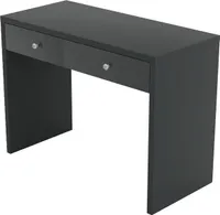 Furniture24 Schreibtisch Schminktisch Ivo Grau / Grau hochglanz mit Schublade