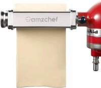 AMZCHEF Nudelvorsatz,Pasta Nudelteigroller Zubehör für KitchenAid Standmixer,Edelstahl Nudelroller Zubehör