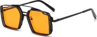 VeyRey Herren-Sonnenbrille Bugial Steampunk Gelb gläser Schwarz Universal