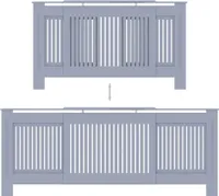 vidaXL Osłona grzejnika MDF szara 205 cm