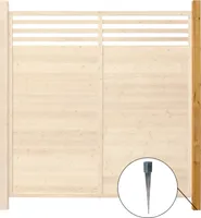 HOME DELUXE - Holzzaun SOMA - Fichtenholz, 1x großer Pfosten, inkl. Zubehör I Blickschutz Windschutz Sonnenschutz