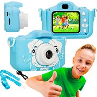 EXTRALINK Kinderkamera H28 Digitalkamera 1080p, 30 fps, solides Gehäuse, 2-Zoll-Bild mit Aufnahme, 12 MP Kinder-Digitalkamera, Speicherkartenkapazität bis zu 32 GB, integrierte Spiele, Blau