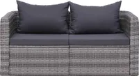 vidaXL Garten-Ecksofas 2 Stk. Grau Poly Rattan