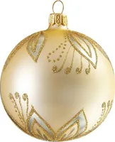 Weihnachtskugel Gold mit   mit Blättern Dékor