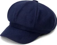Herbst Winter Warme Mode Frauen Achteckiger Hut Wolltuch Lässige Baskenmütze, Farbe: Marineblau