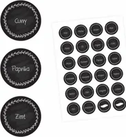 24 Gewürzetiketten - schwarz/weiß - 22 beschriftet 2 blanko - rund 4 cm Ø - Küchen Aufkleber Sticker
